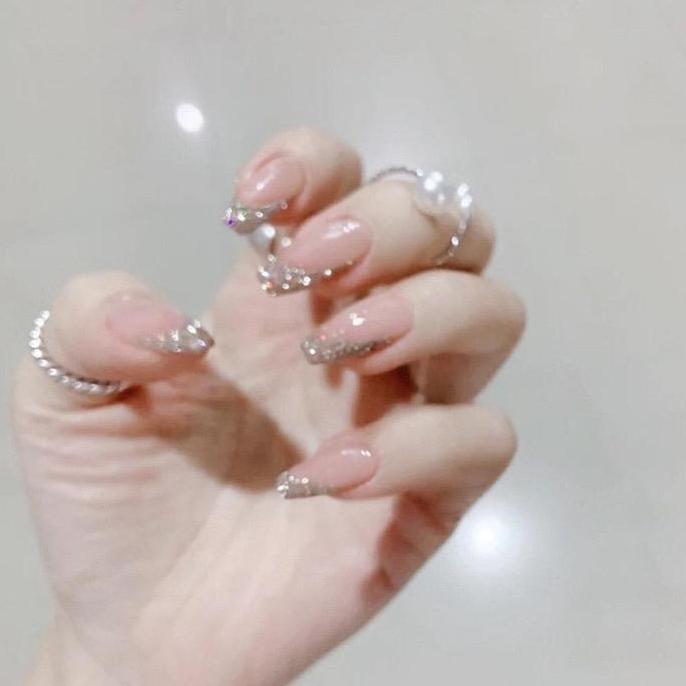 Pickme- Kuku Palsu Polos Ujung Putih / Nail Art / Fake Nail - Kk-032