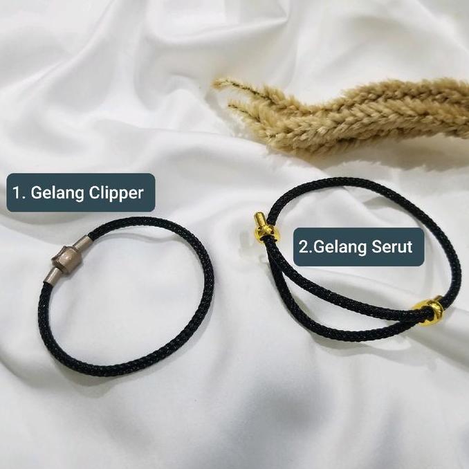 Gelang Tali Inisial Huruf D Balok Elegant Emas Asli Kode 321