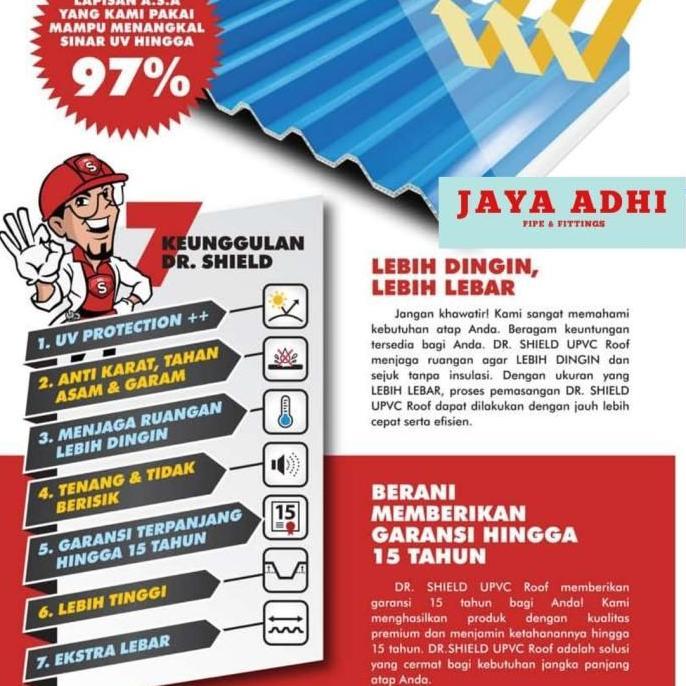 Atap Dingin uPVC Dr. SHIELD Putih/Biru Doff