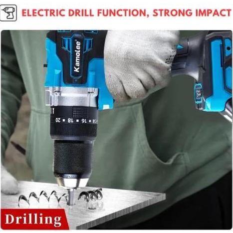 Kamolee-Impact Drill Bor Beton 13mm Brushless 650N.M Torsi 2450m