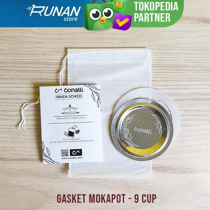 Nosting- Mokapot 9 Cup Gasket Filter Spare Part Conalli Seal Karet Moka Pot