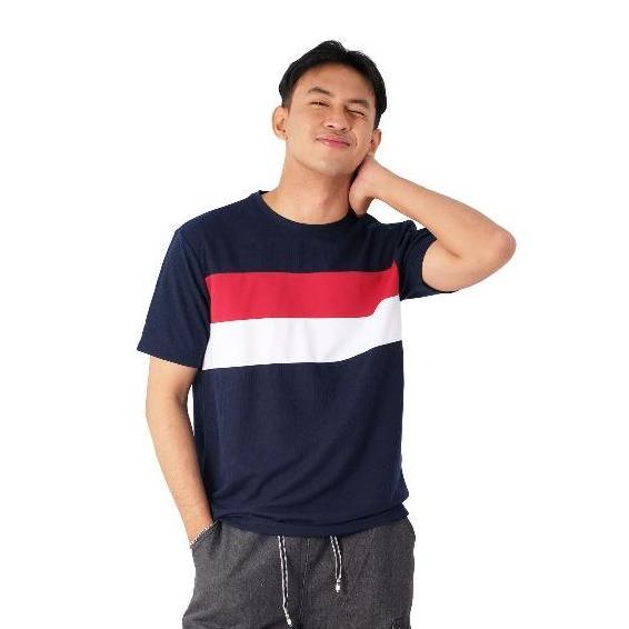 POSHBOY Kaos Lengan Pendek Navy I Kaos Pria Kombinasi Furano Termurah