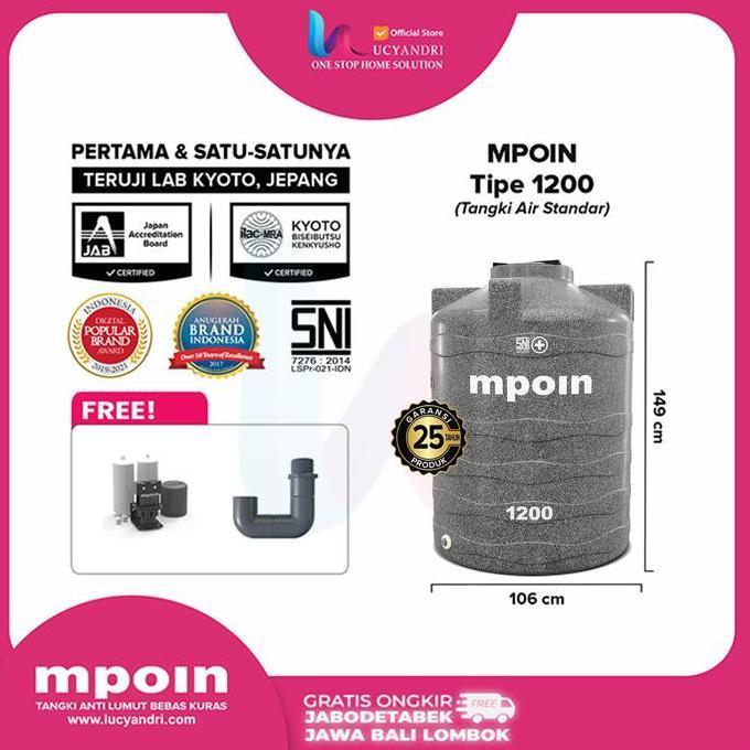 Miliki Tangki Air Mpoin 1200 Wave Toren Air 1200 Liter Tandon Mpoin Plus