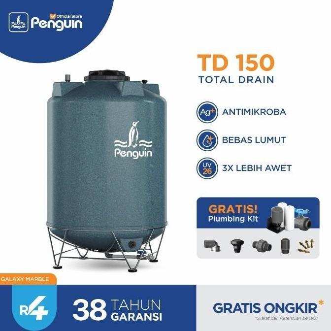 Spesial Tangki Air Total Drain Penguin Td 160 (1500 Liter) Toren Kuras Pinguin