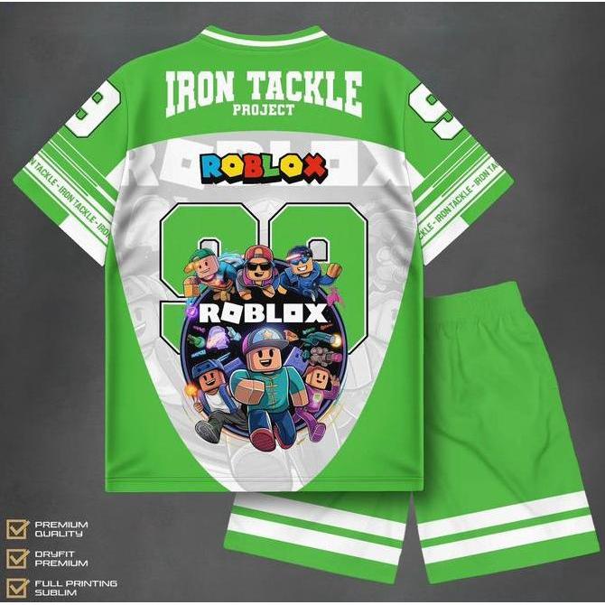 Setelan Jersey Anak Roblox 99 Hijau Terbaru | Baju Anak Laki-Laki Keren | Baju Anak Roblox Jersey Se