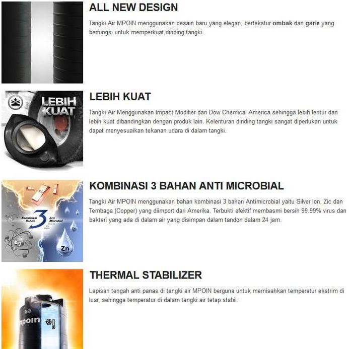 Spesial Tangki / Toren Air Mpoin Wave Standard 500 Liter Tipe 550