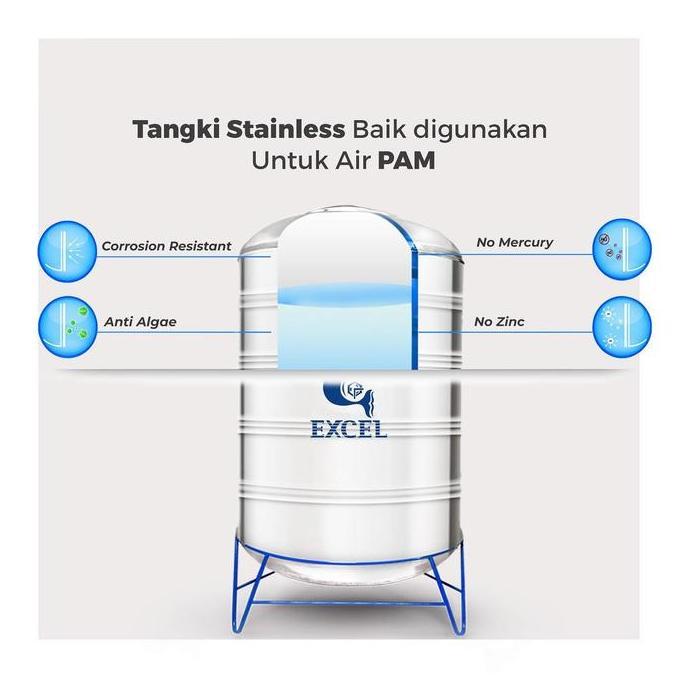 Terjangkau Tangki Air / Tandon / Toren Excel Stainless 2300 Liter - Gs 3000