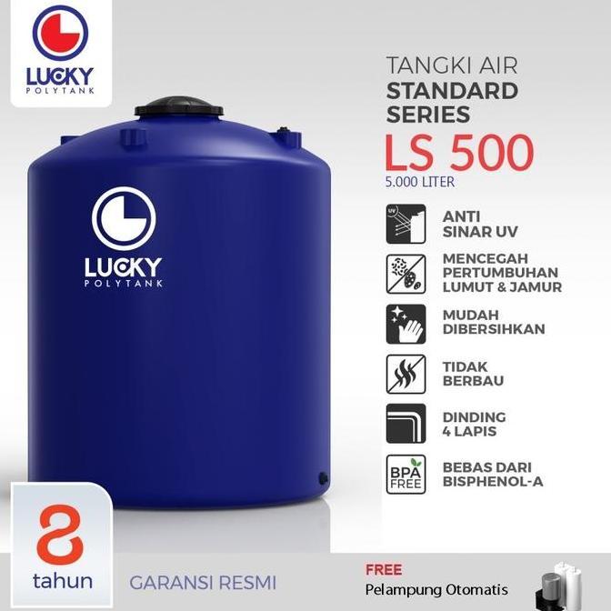 Miliki Tangki Air / Tandon / Toren Lucky Polytank 5000 Liter