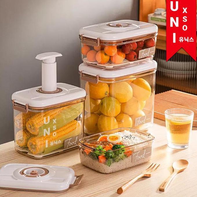 Unixso Kotak Penyimpanan Makanan Kedap Udara Vakum bukan Tupperware  |Kotak Makan Premium Tempat Mak
