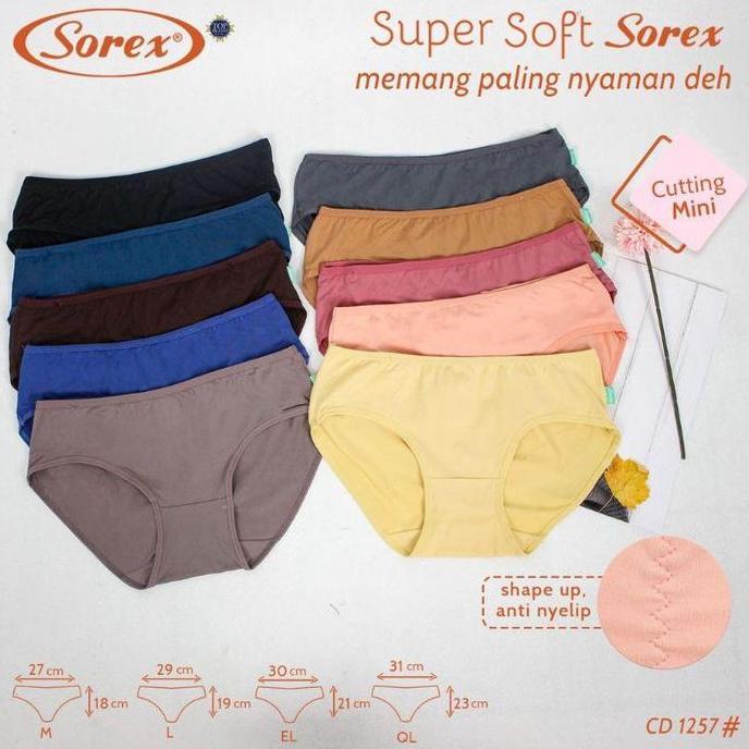 DF315 - 1 LUSIN | Celana Dalam Perempuan SOREX 1257 / CD  Wanita / Dalaman Cewek Model Terbaru