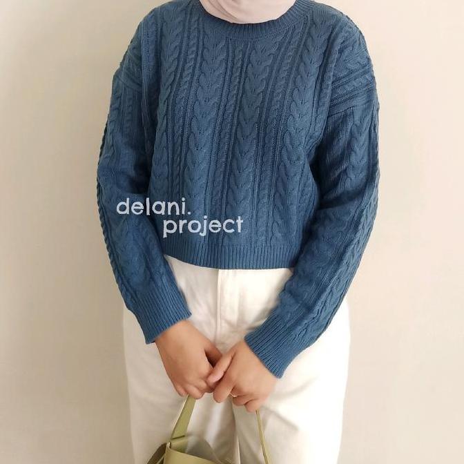 DB244 >> Delani.Project - Ryujin Crop Sweater Knit Cable
