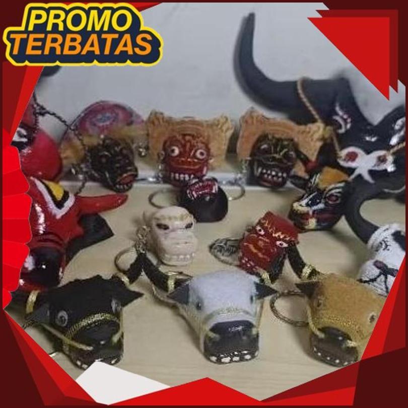 Hanya Hari Ini Miniatur Bantengan Kayu Gantungan Kunci Lucu