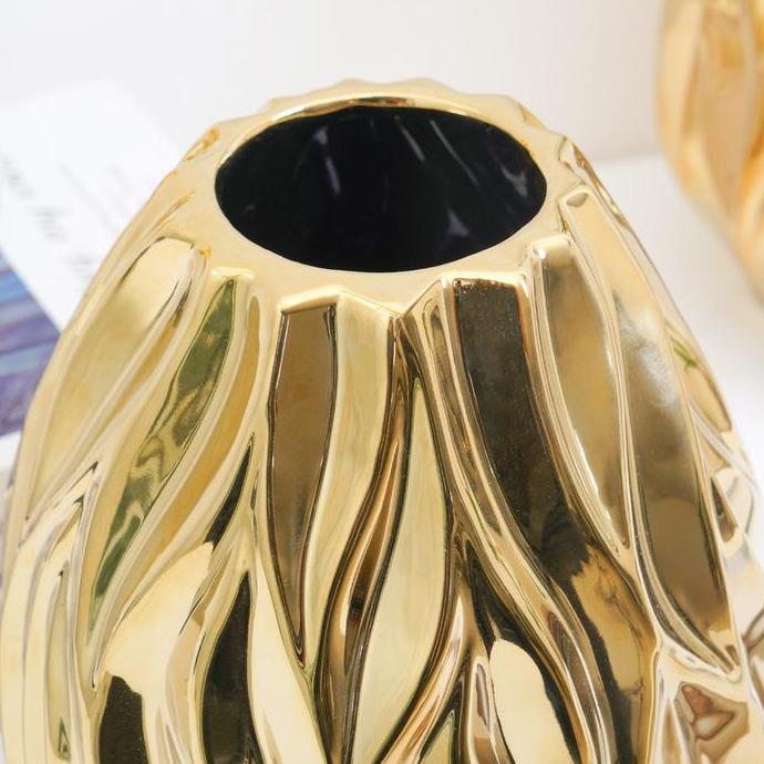 INFORMA VAS KERAMIK 20 CM FLAMING - GOLD