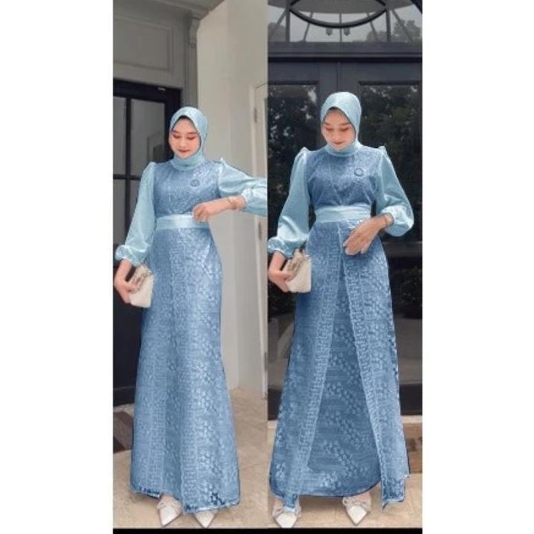 MALIVA - GAMIS DRESS BAJU PUM PESTA BRUKAT TILE SATIN IMPORT S M L XL XXL JUMBO FASHION MUSLIM WANIT