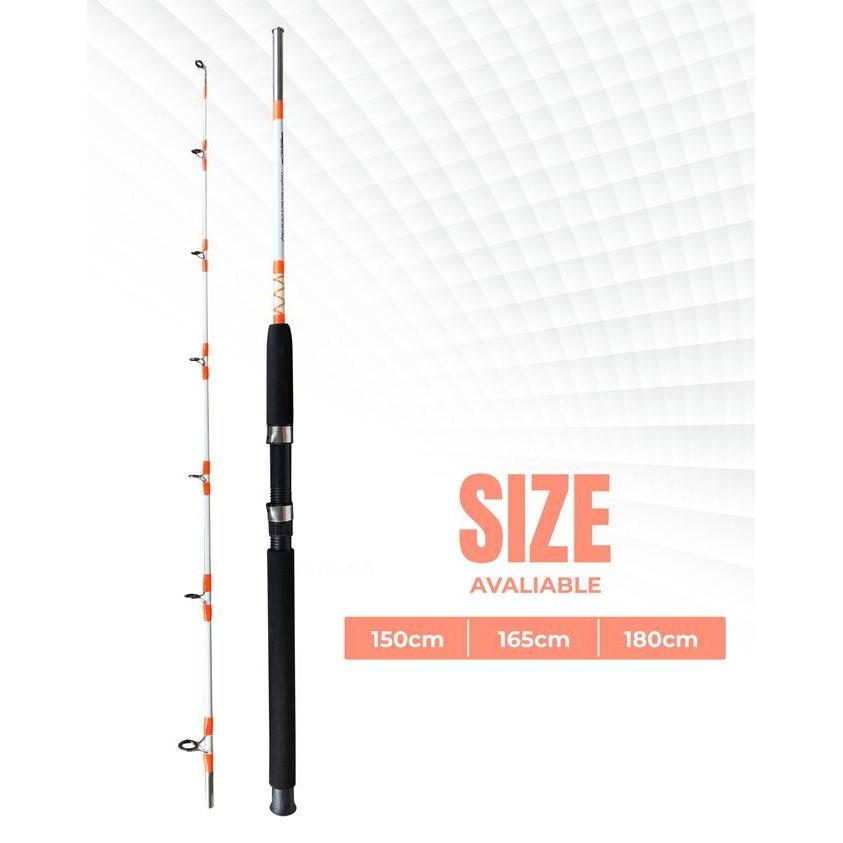 Joran Pancing Katana Fiber Solid Transparan 150210Cm Gagang Full Busa Eva Alat Pancing