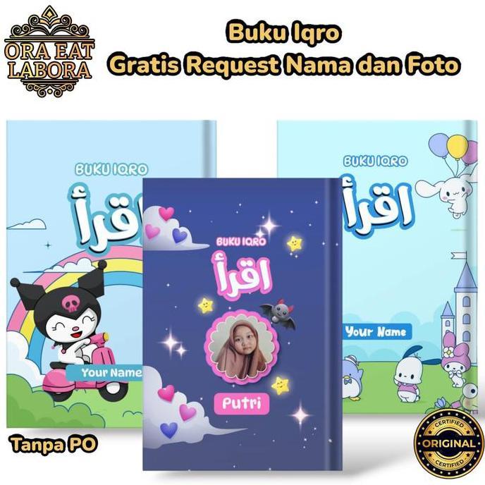 Buku Iqro Gratis Request Nama & Foto Iqro A5 Fullcolor Blackwhite Hardcover Softcover Iqro Milenial 