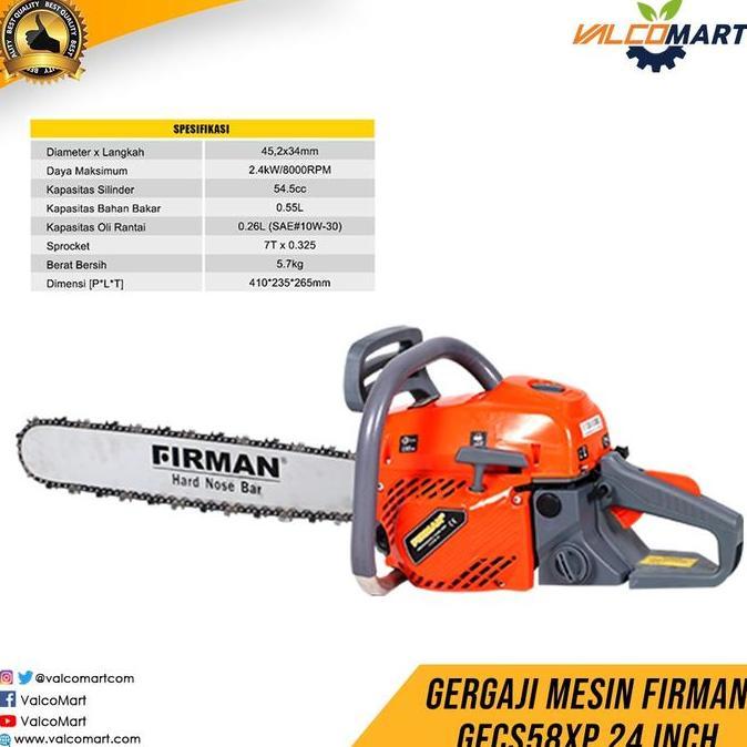 Chainsaw / Gergaji Rantai Firman FCS58XP 58CC 24"HN