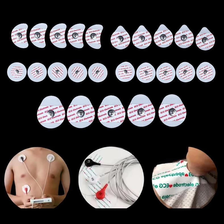 10Pcs Disposable Electrodes White Pads ECG Gel Non Woven Fabric Self Adhesive Stickers Reusable Musc
