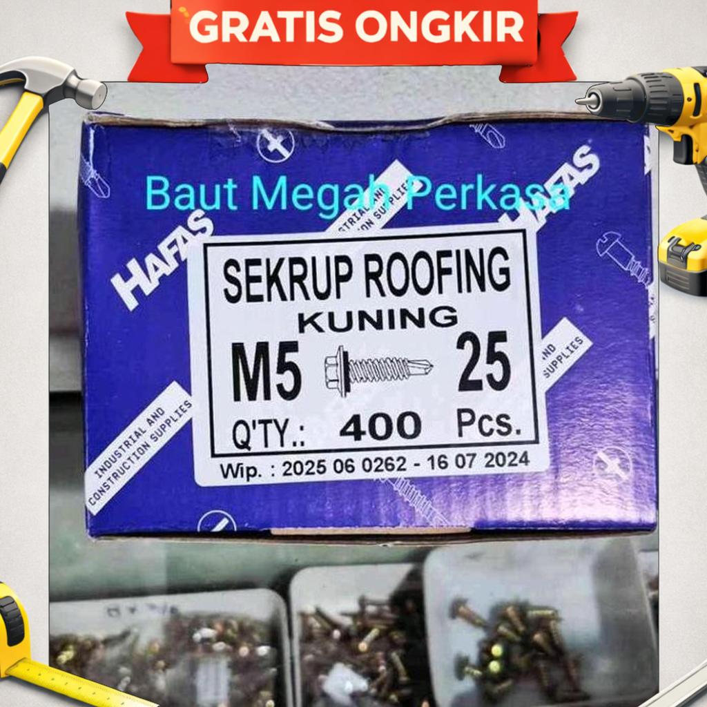 Sekrup Roofing Halus 12X25 (2,5 Cm) [1 Dus = 400 Pcs]