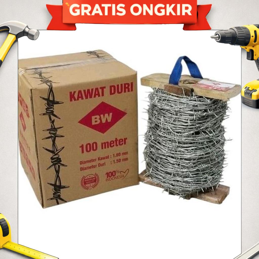 Kawat Duri Pagar Galvanis Panjang 100 Meter