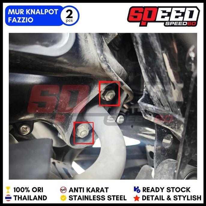 Probolt Mur Leheran Knalpot Yamaha Mio Gear 125 Fazzio Freego Stainless King Nut Thailand