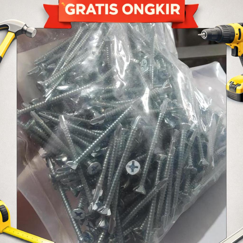 Sekrup Grc Rangka Baja Skrup Baja Ringan 7 X 2 Inchi 100 Pics Depok