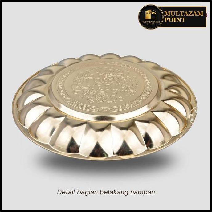 Nampan KuningEmas Bulat Tanggung WadahMakanan Kitchenware Oleh Oleh Haji dan Umroh