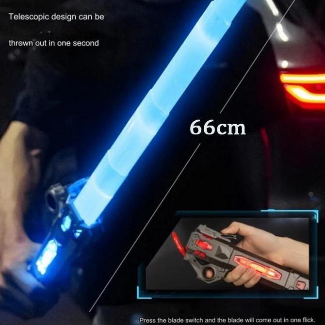 Ranggastandmurah - Weebitz Mainan Pedang Pedangan Lightsaber Anak 2 In 1 Laser Led Lampu Suara Light