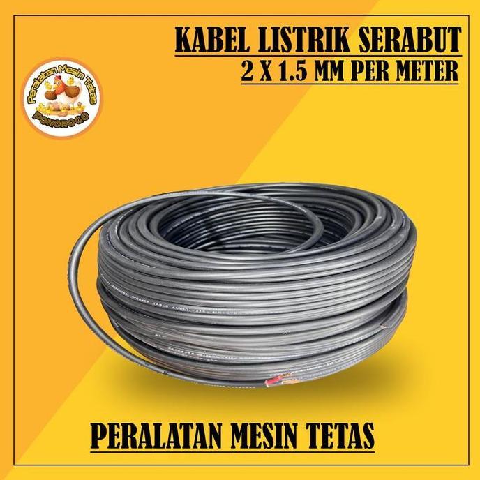 10 Meter Kabel Listrik 2X1,5 Per Meter Hitam Tebal