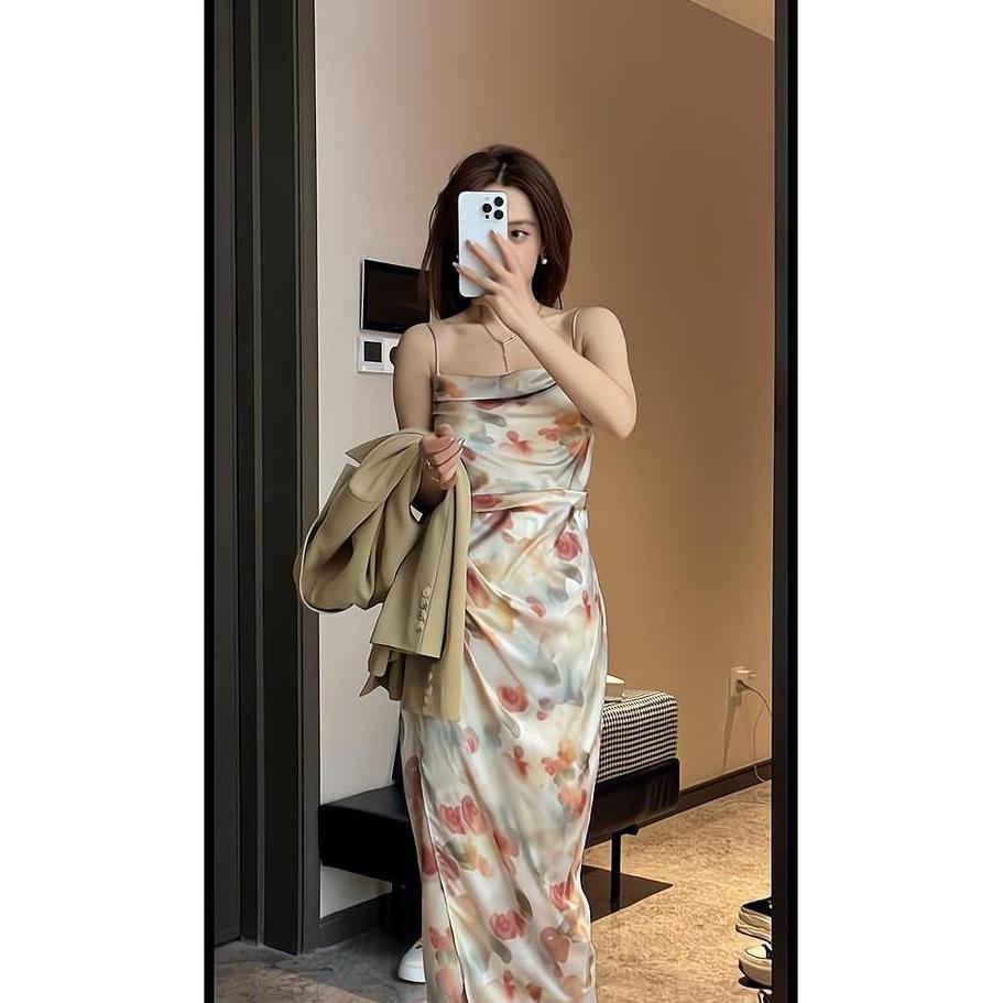 Ftx- 452 Dress Raya 2025 Tanpa Lengan Halter Dress Wanita Kekinian Elegant Pantai White Dress Party 