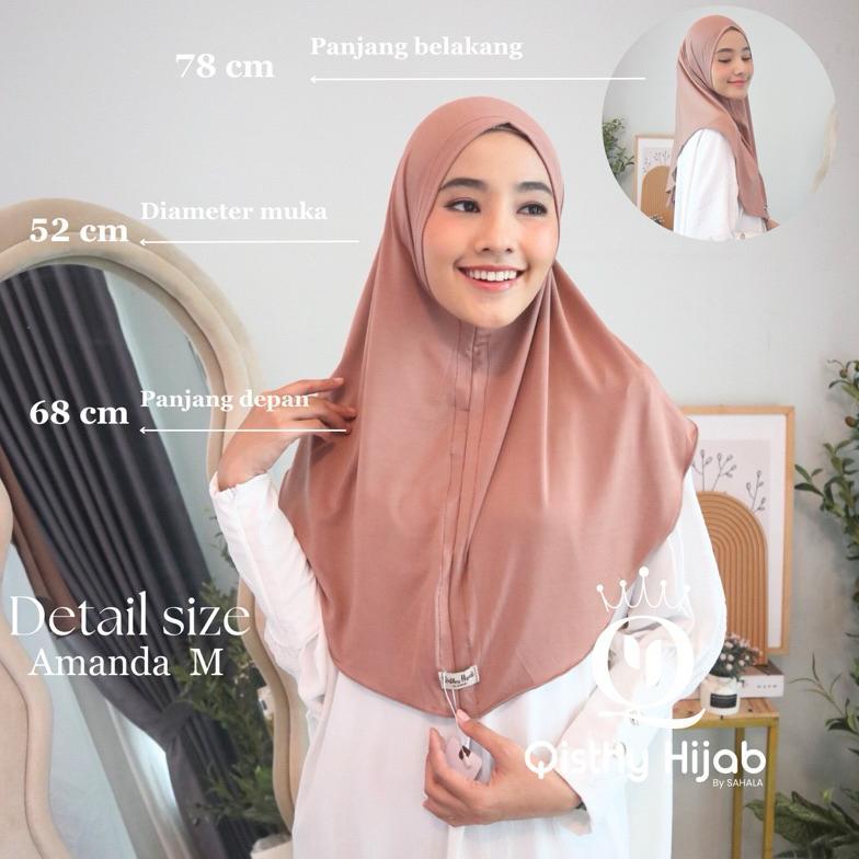 QISTHY HIJAB - AMANDA SIZE L Hijab Instan Daily NONPED Premium Qisthy Hijab by Sahala Ramadhan