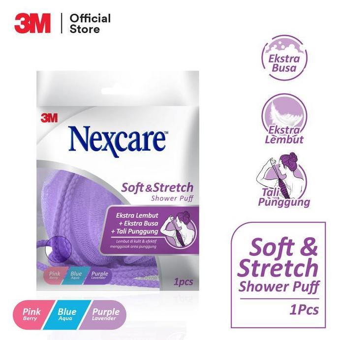 Yupp- 3M Nexcare Shower Puff, Lembut Dan Elastis, 1 Pak