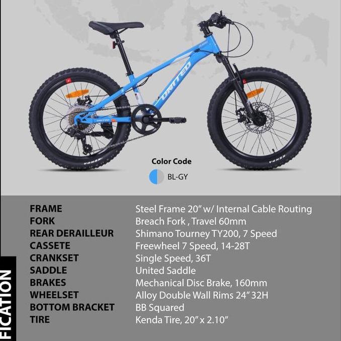 Terlaris Sepeda Gunung Mtb 20 Inch United Elbruz Terbaru