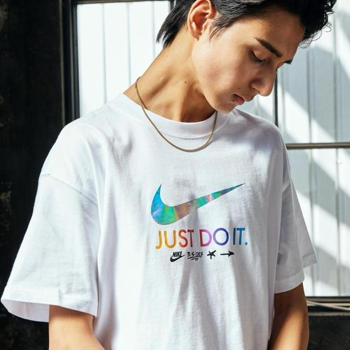 HJ0605-100 Kaos Nike Sportswear M90 Just Do It Mixtape White Original BNIP