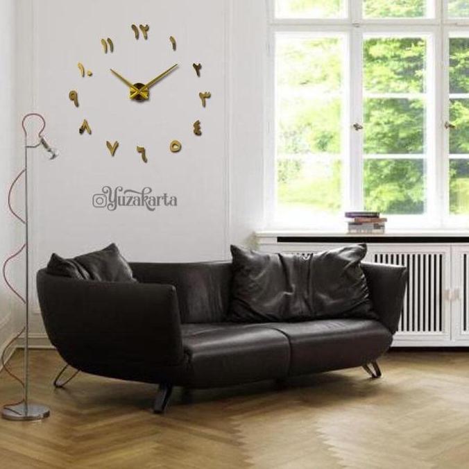 JAM DINDING JUMBO HIJAIYAH HITAM | DIY CLOCK BLACK ARABIC RAKSASA ARAB