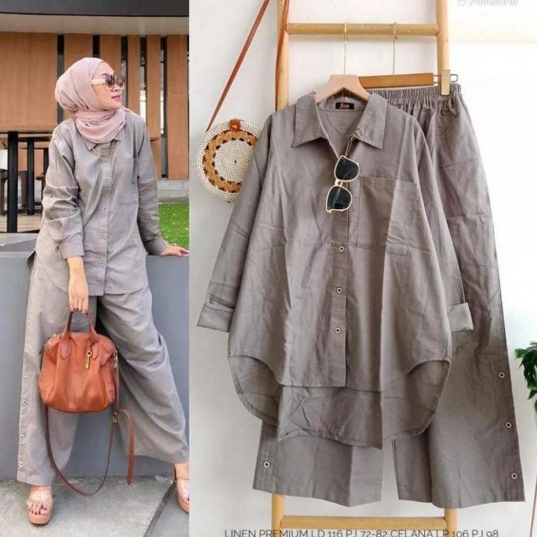 Premium Fashion Muslim, Baju Wanita, Baju Stelan Wanita, Setelan, Fashion Wanita, One Set. Kyara One