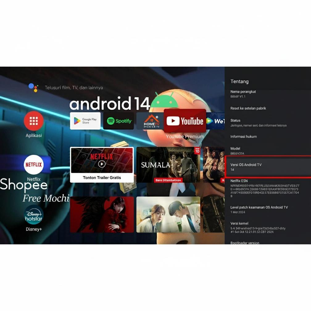 Terbaru Android Tv Box B866F  Platinum Exclusive | Os 14 Android  | Netflix Certified