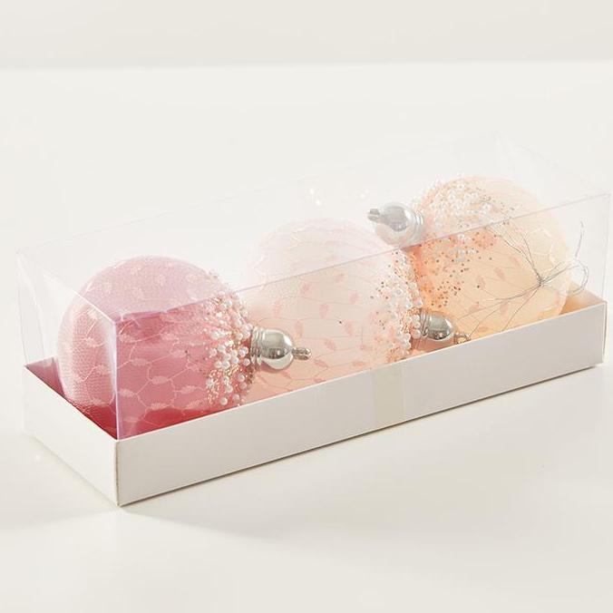 Hiasan Dekorasi White Pink Tema Patung Boneka Pohon Natal Christmas Ornament Decoration