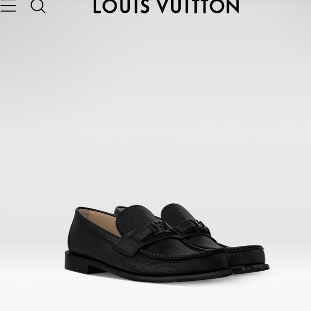 Termurah / Hot Sale Sepatu Pantofel Sepatu Formal Lv Louis Vuitton Major Loafer Denim Noir Original 