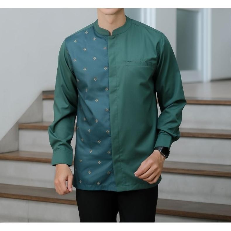 Murah Koko Kurta Lengan Panjang Bahan Toyobo Warna Putih Hitam Mocca Abu Olive M L Xl