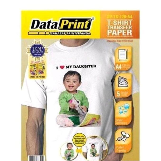 Transfer Paper DataPrint T-Shirt Stiker Best Quality A4 5sheet