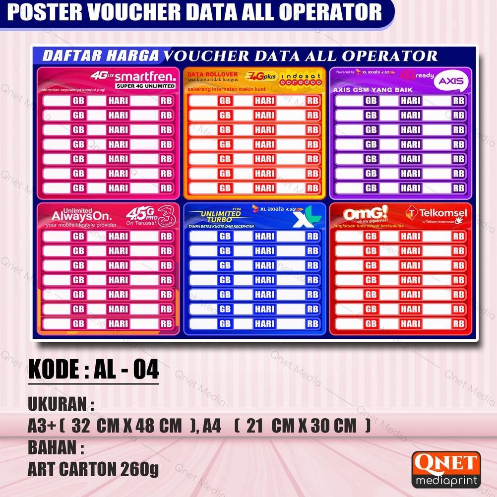 Dy Poster Paket Data All Operator + Laminasi Glossy Terbaik