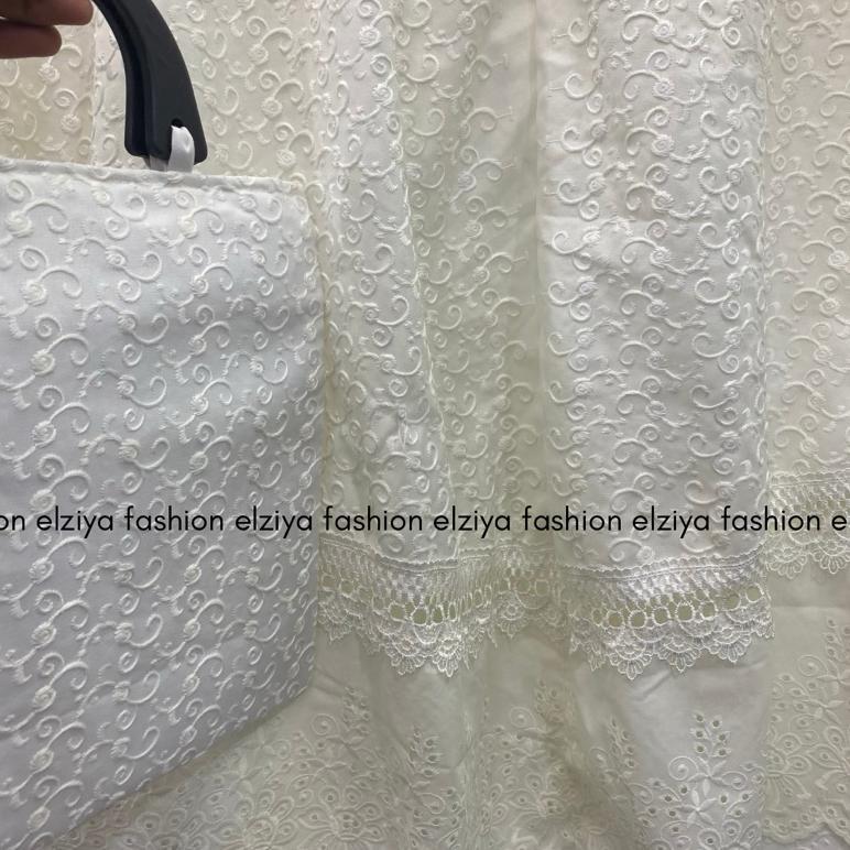 Murah  Mukena Jumbo Dewasa Katun Paris Ori Full Bordir Sutra Timbul | Mukena Putih | Mukena Bordir