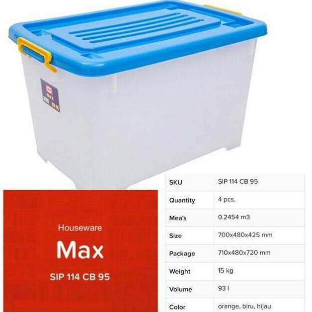 box container shinpo 95 liter ( max cb 95)/ boxer shinpo / box roda