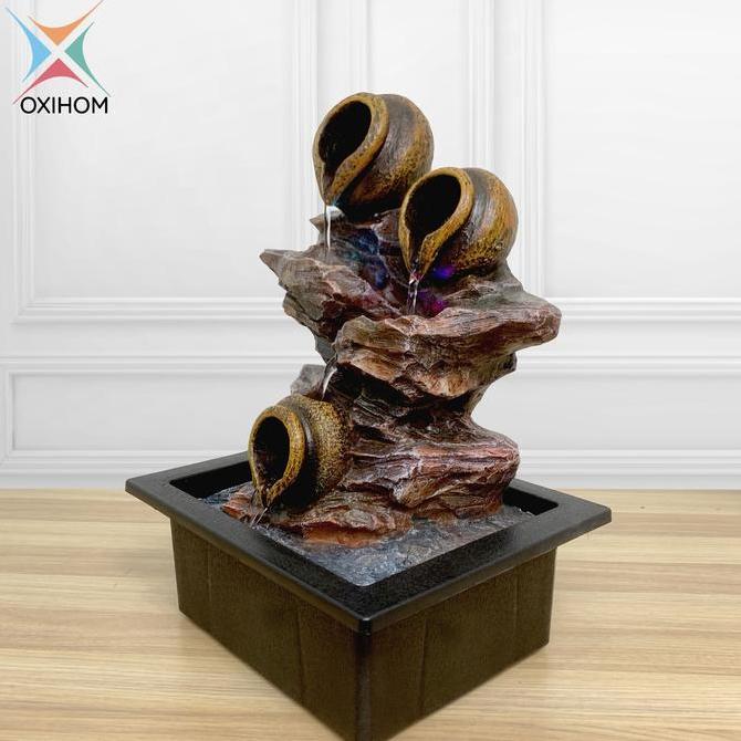 Oxihom W818 Water Fountain Ornament Articles Taman Air Mancur Mini Garden Abstrak Dekorasi Indoor da