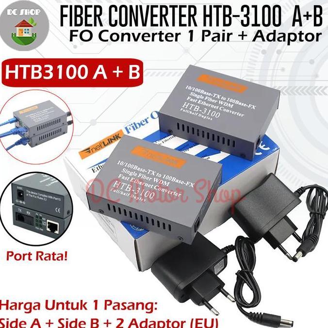 Wkprojec- Media Converter Fo - Fo Converter Single-Mode 10/100Mbps