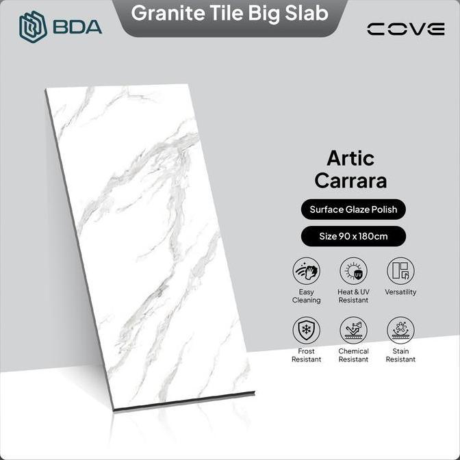 BDA Granite Tile Granite 90X180 Keramik Lantai Keramik Dinding Big Slab Artic Carrara BS