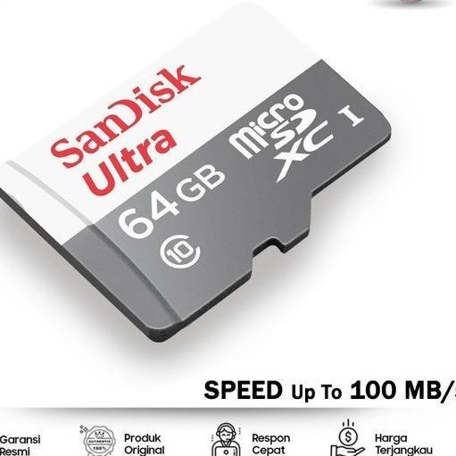 MEMORY CARD SANDISK 64GB 32GB 16GB 128GB Micro SD MMC Memori Hp Sandisk Ultra