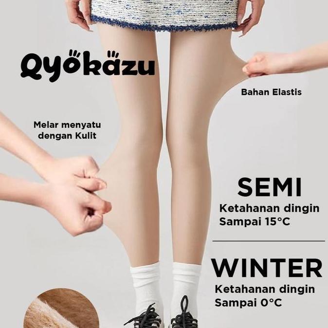 QYOKAZU Bare Leg like through UV stocking WINTER kulit jepang Terlihat seperti kulit kaki asli