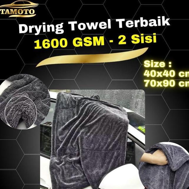 Lap Microfiber Jumbo 1600 Gsm Drying Towel Besar Kain Handuk Pengering Mobil Dan Motor